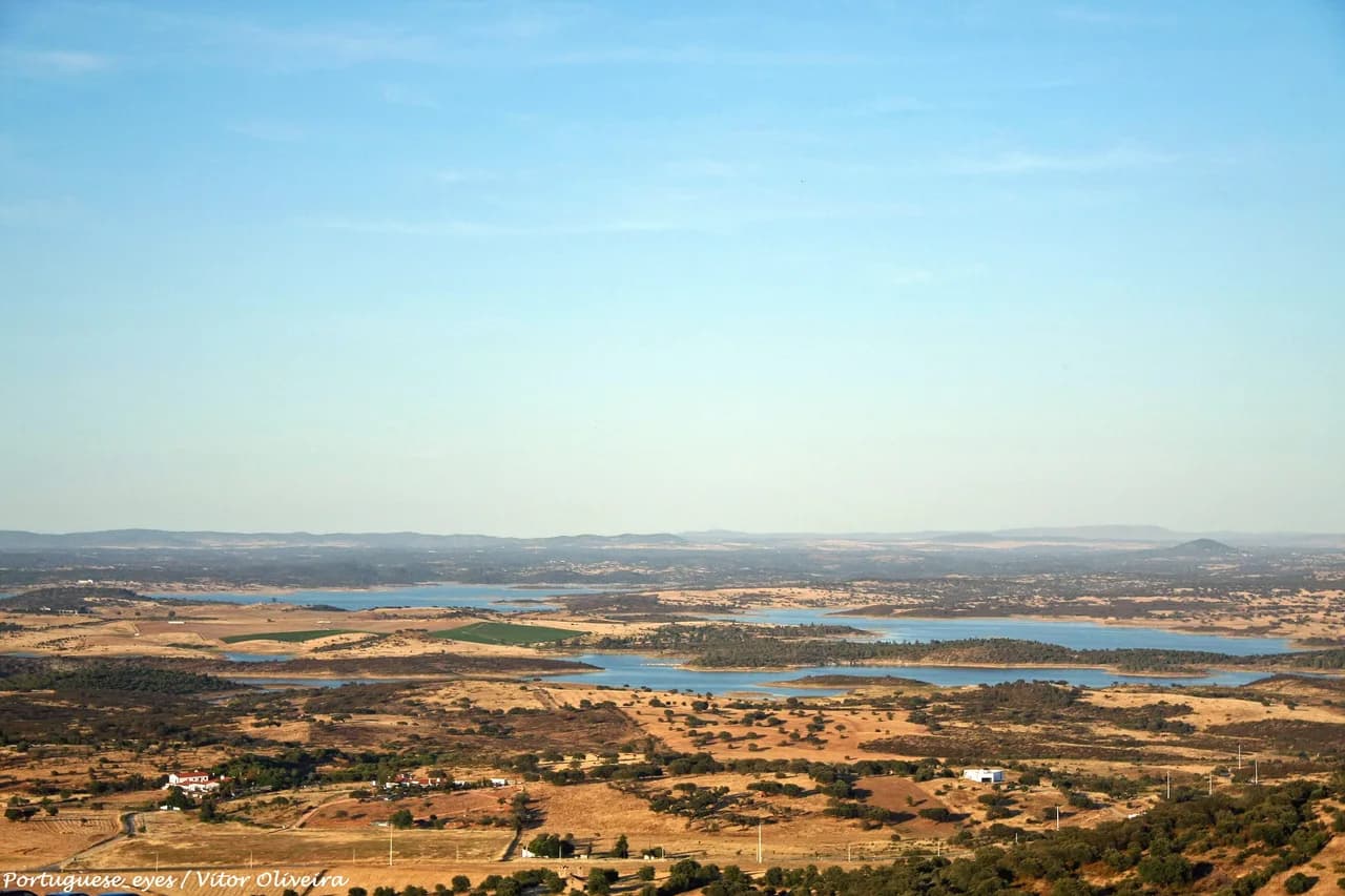 View of the Alqueva reservoir, the largest artificial lake in Western Europe